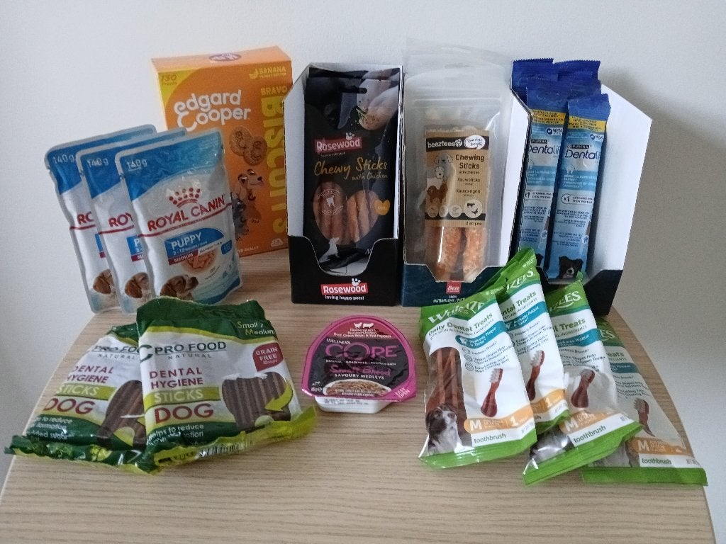 Assortiment Hondensnacks 27 producten Nieuw, Ophalen of Verzenden, Hond