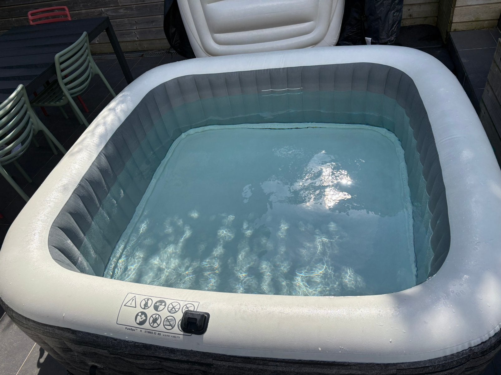 Spa Intex PureSpa Ardoise 6 places – complet – pompe récente, Jardin & Terrasse, Enlèvement, Utilisé, Couverture, Gonflable