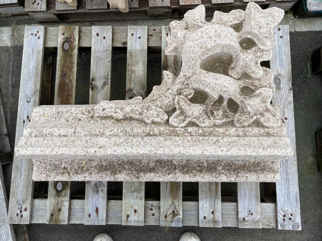 Antiek witstenen ornament Was vroeger een deksteen, Tuin en Terras, Ophalen