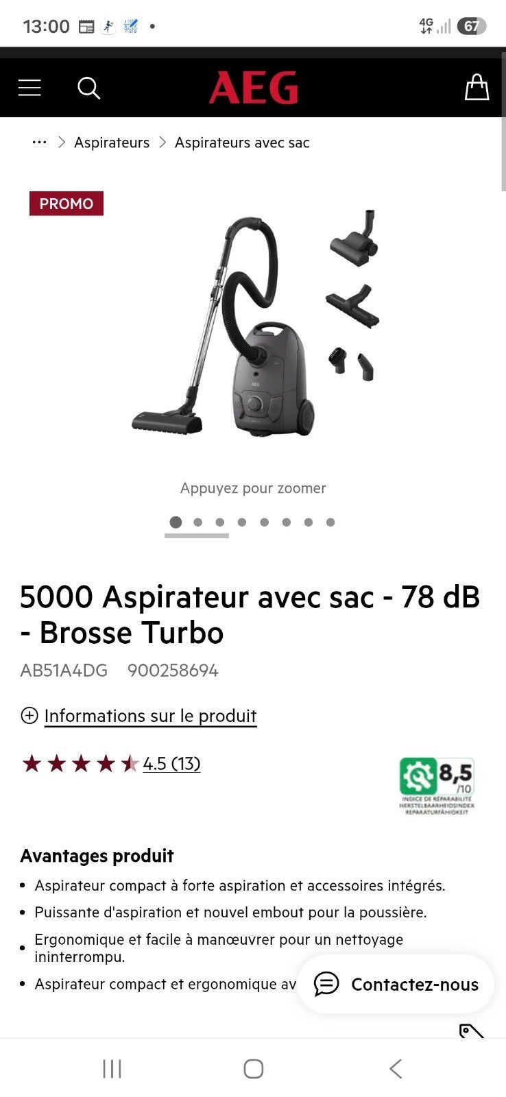 aspirateur AEG  5000 ANIMAL, Electroménager, Neuf, Convient aux propriétaires d'animaux, Enlèvement, Moins de 1 200 watts