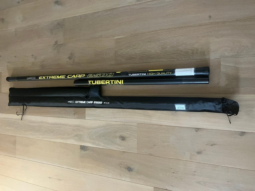 Tubertini Extreme Carp 2500 9,50m + verlenging10m, Watersport en Boten, Ophalen, Nieuw, Vaste hengel