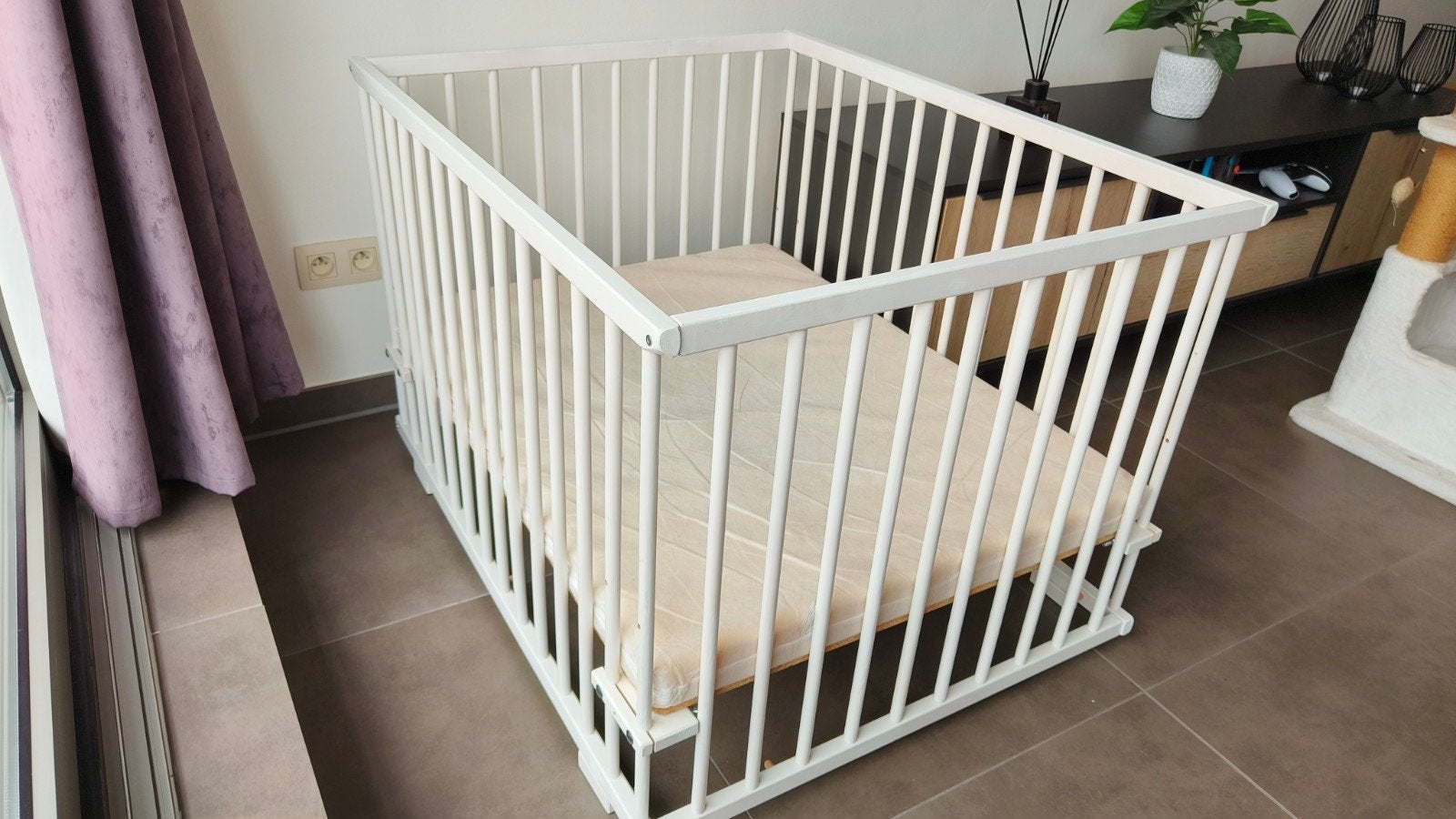 Babypark/babybox wit 100x80cm, Ophalen, Gebruikt, Hout