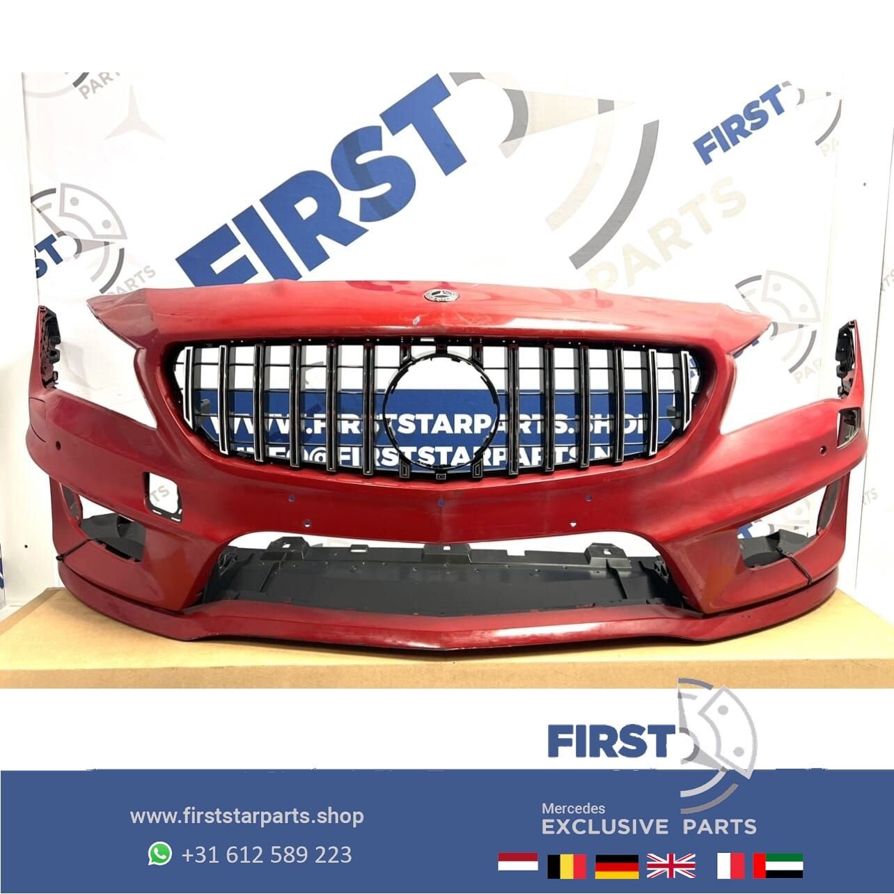 W117 BUMPER C117 CLA45 AMG VOORBUMPER WIT ZWART GRIJS ROOD B, Gebruikt, -, Voor, Ophalen of Verzenden