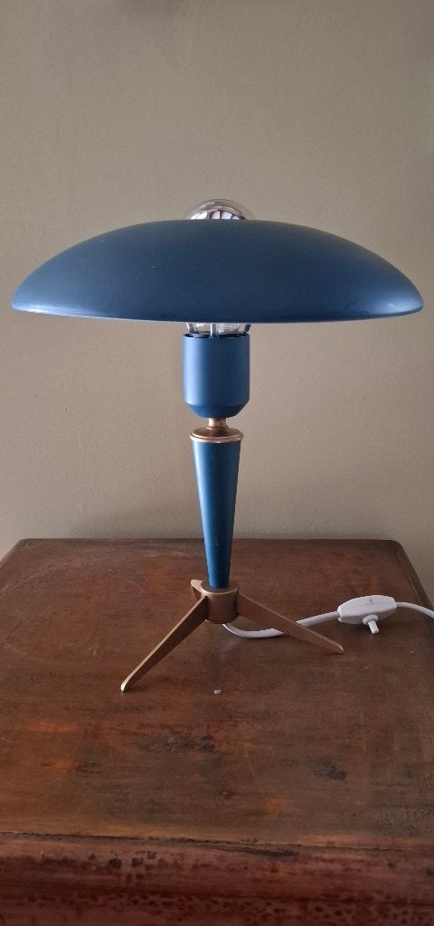 Vintage tafellamp "Bijou" - Louis Kalff - Philips, Bureaulamp, Vintage, Met kap, Zo goed als nieuw
