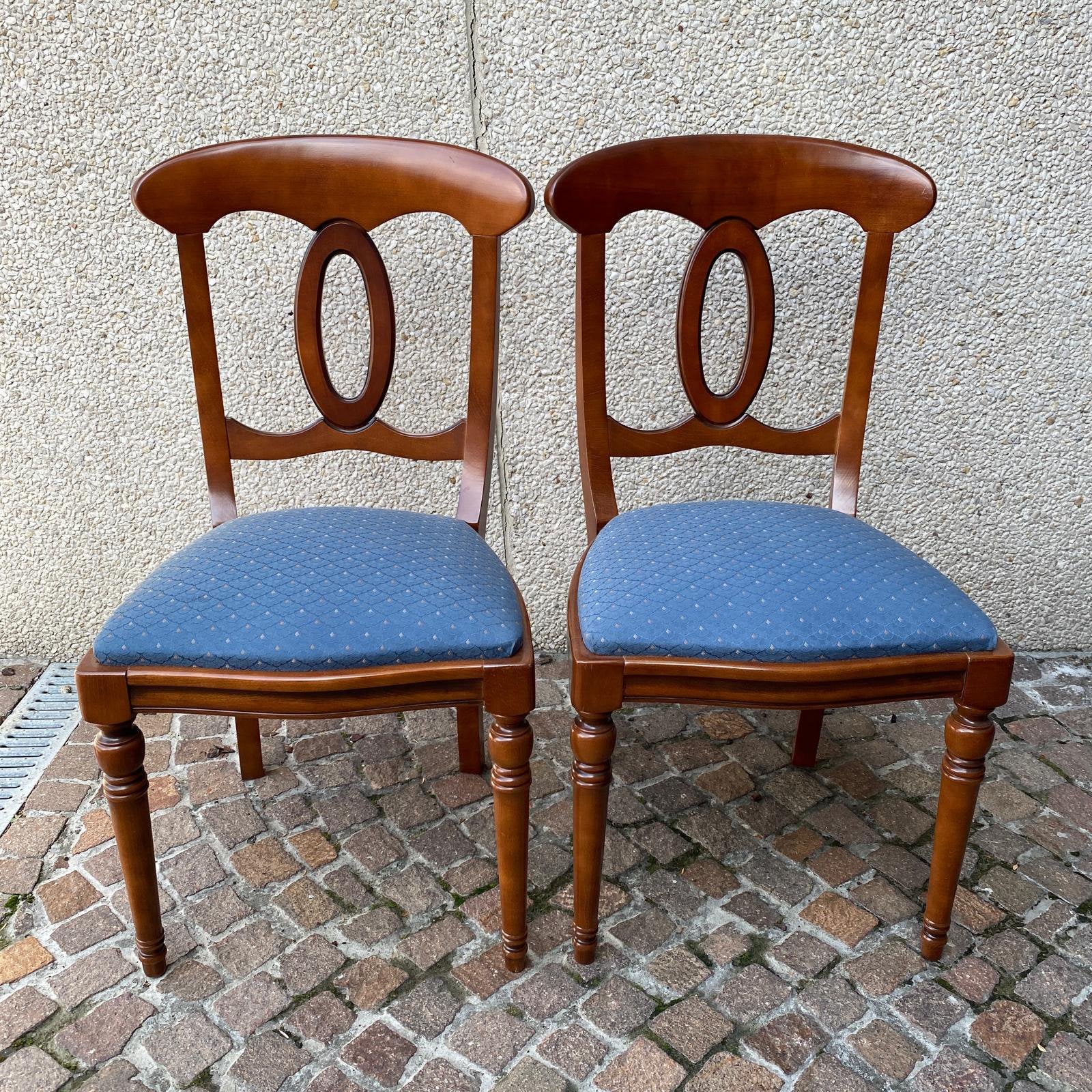 2 Biedermeier/Louis Philippe stoelen-Uitstekende staat, Ophalen, Hout, Twee, Bruin