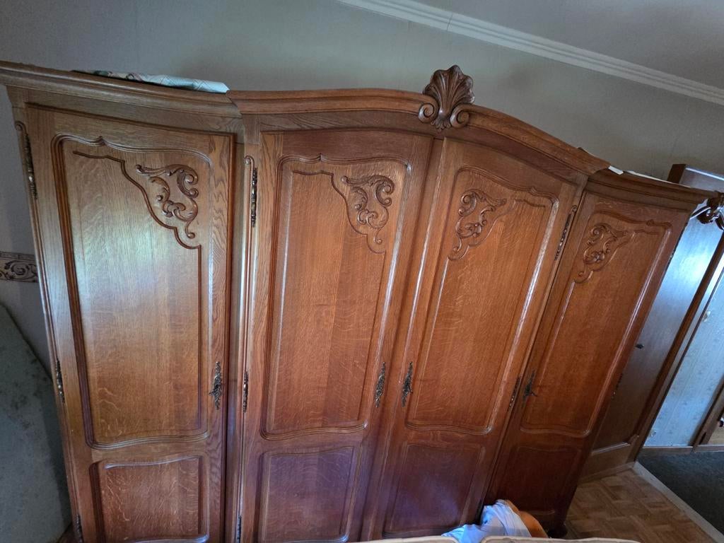 Lattenbodem140x200 + eiken bed/dressoir/kleerkast, Huis en Inrichting, Ophalen