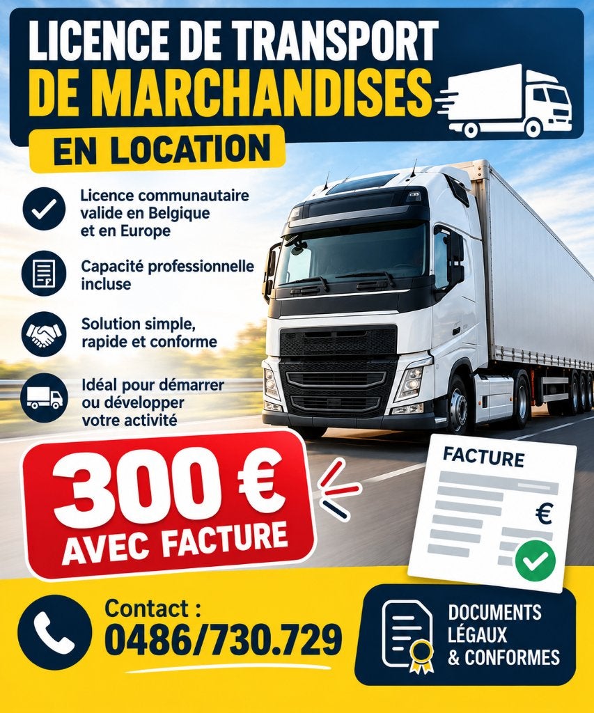 Location licence de transport marchandises, Offres d'emploi, Autres horaires, Premier Emploi, Contrat à durée indéterminée, Convient comme travail d'appoint