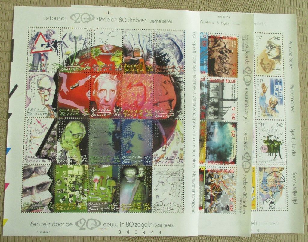 3 blokken een reis door de 20ste eeuw, Postzegels en Munten, Frankeerzegel, Ophalen of Verzenden, Zonder stempel, Postfris