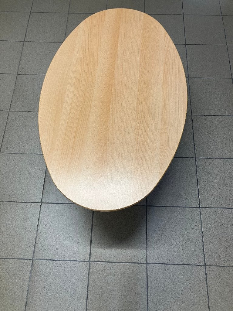 Salontafel ovaal lichte houtskleur, Huis en Inrichting, Tafels | Salontafels, Ophalen, 100 tot 150 cm, 50 tot 100 cm, Zo goed als nieuw