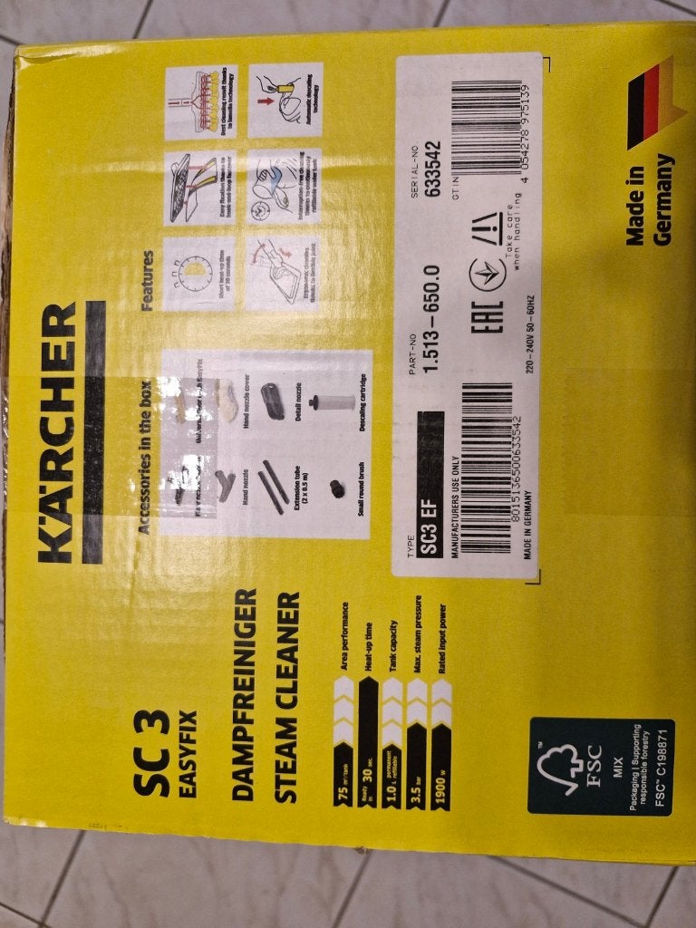 Karcher SC3 Stoomreiniger, Electroménager, Vapeurs, Enlèvement ou Envoi, Neuf, Nettoyeur à vapeur