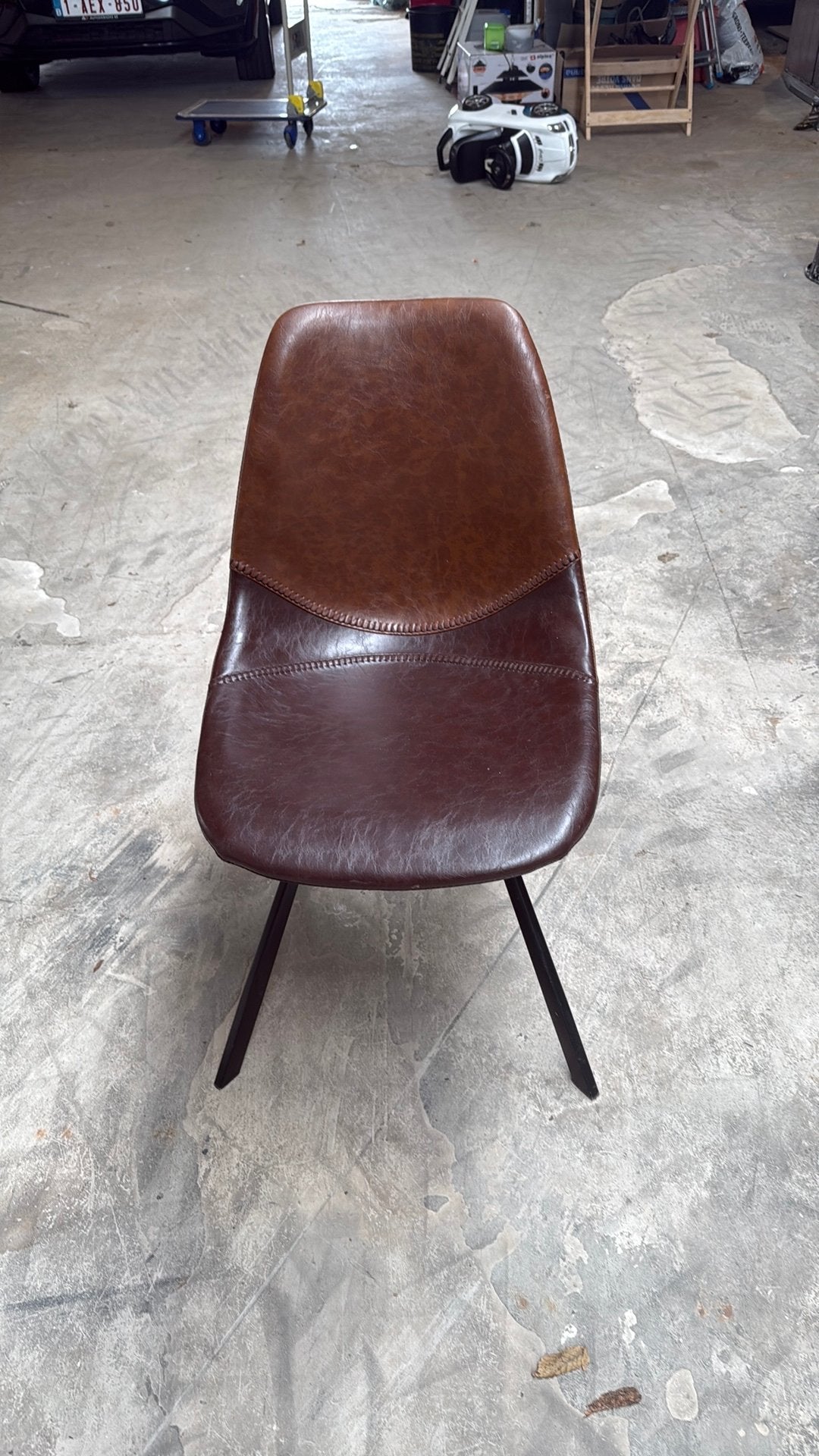 6 Lederen stoelen, Huis en Inrichting, Stoelen, Ophalen, Zo goed als nieuw