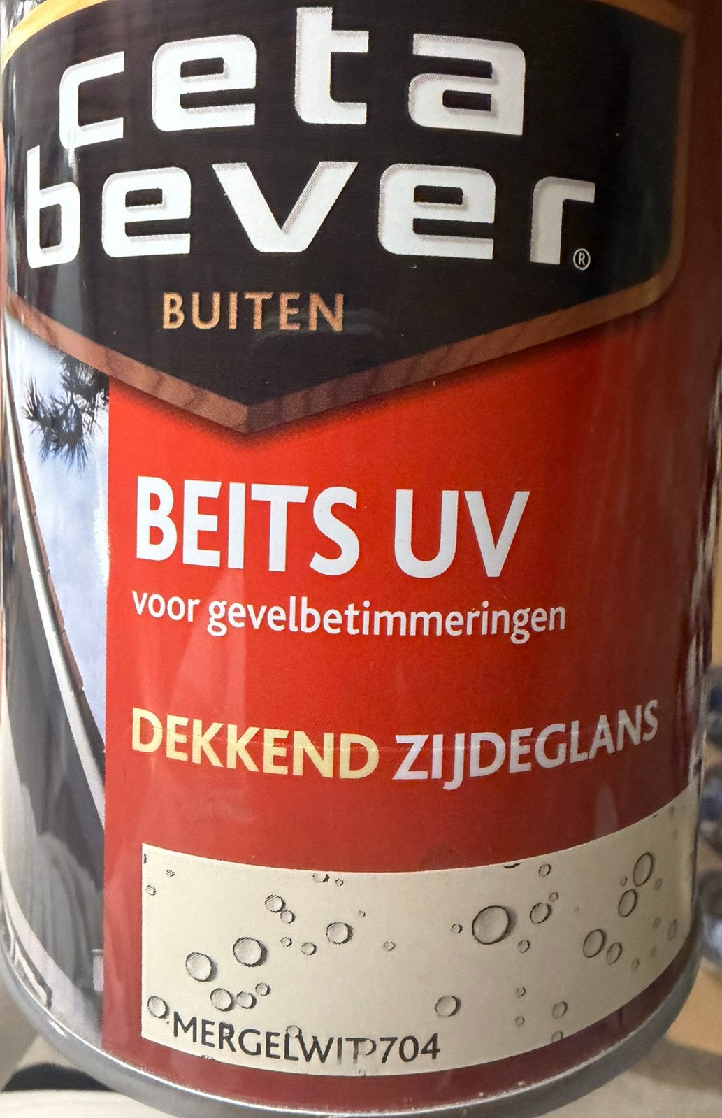 Cetabever dekkende beits mergelwit 0,75liter, Jardin & Terrasse, Palissades, Enlèvement ou Envoi, Neuf, Bois