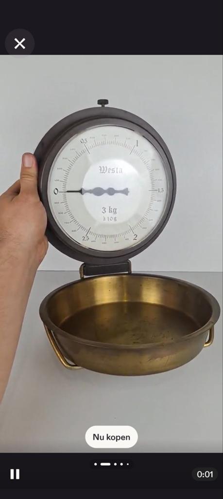 Vintage mechanische keuken weegschaal, Antiek en Kunst, Ophalen