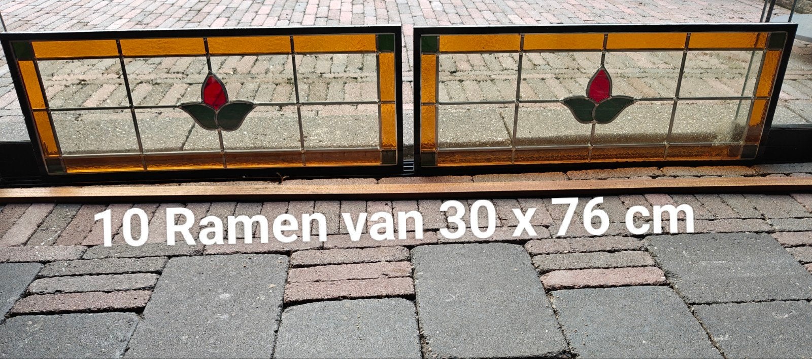 Glas in lood 10 stuks in dubbel glas nieuw, Antiek en Kunst, Ophalen