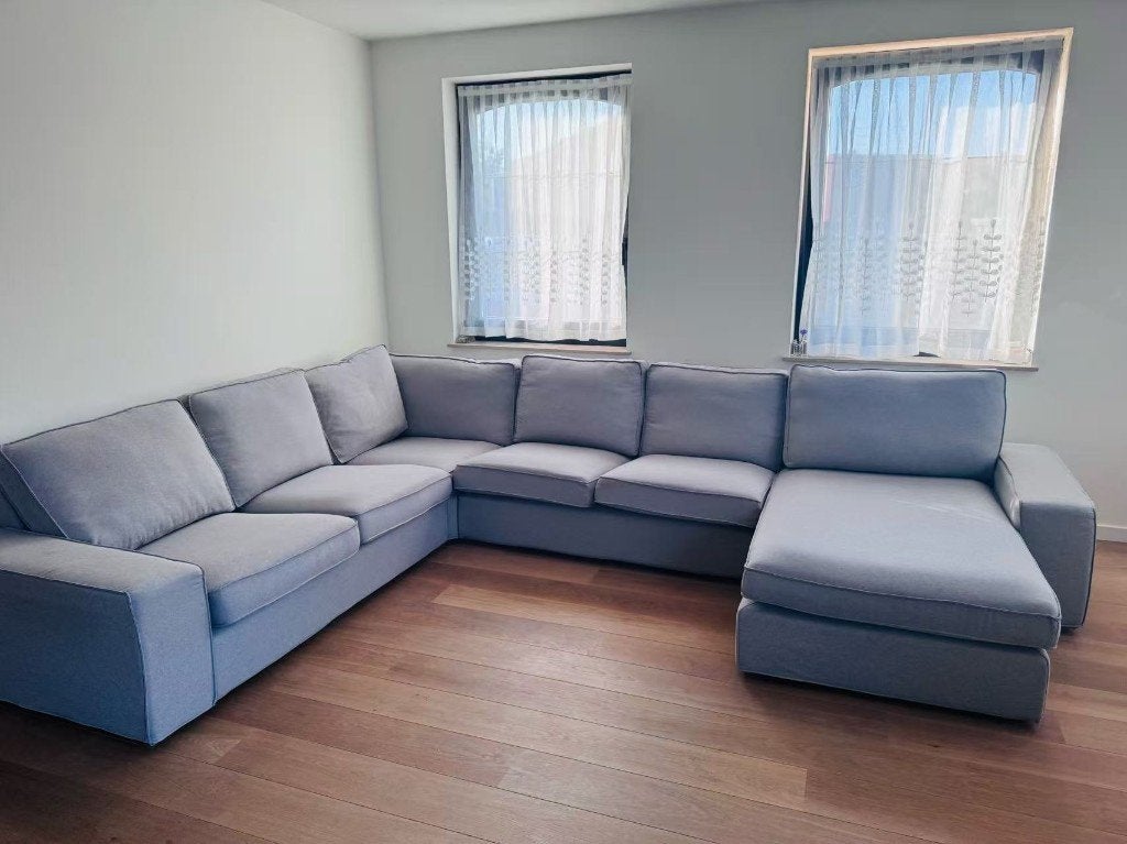 KIVIK Hoekbank, 6-zits+chaise longue,grijs, Ophalen, Gebruikt, Stof, Gebruikt, maar nog in nette staat