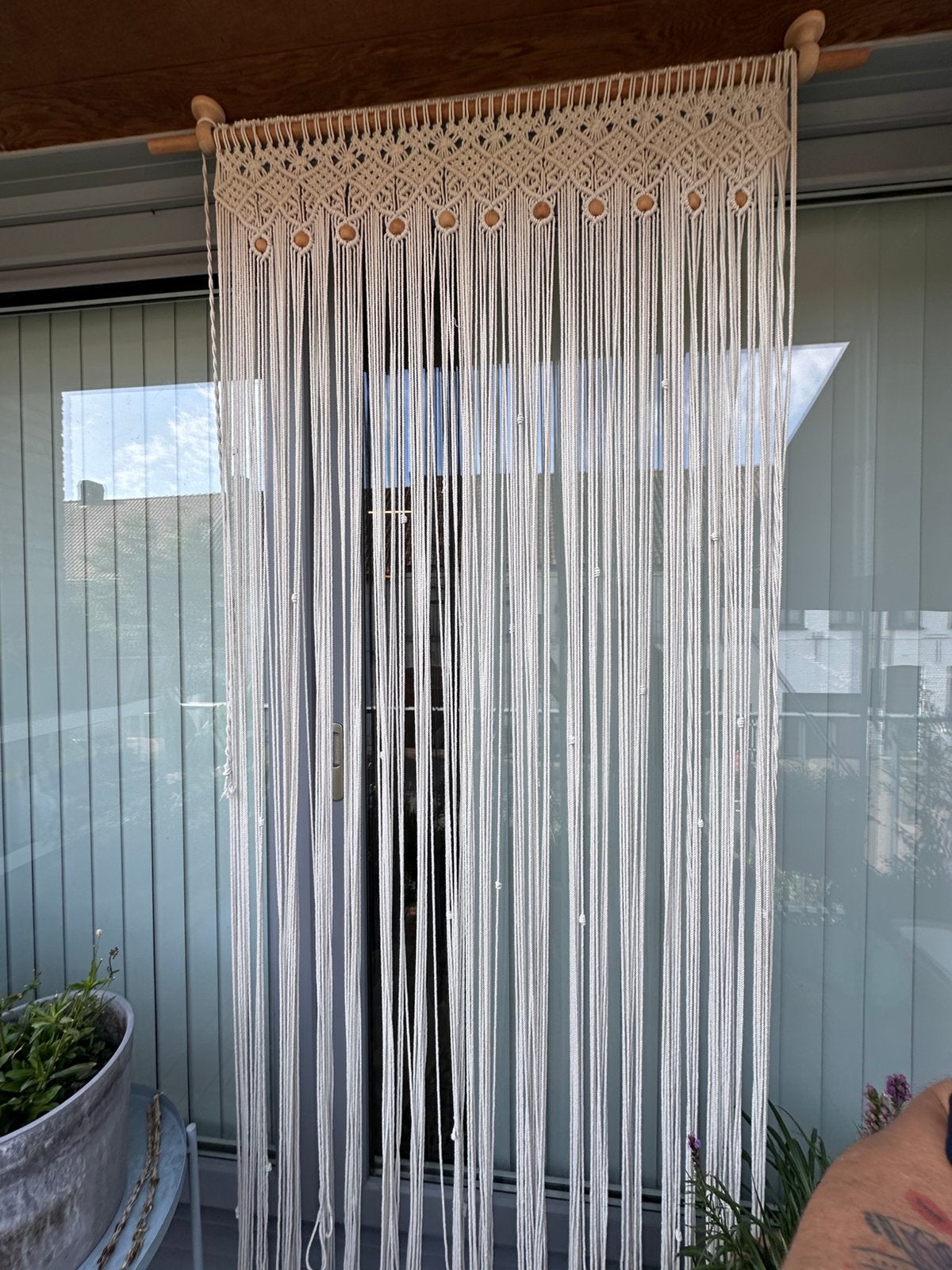 Prachtig macramé gordijn tegen insecten, Enlèvement, Comme neuf, Rideau