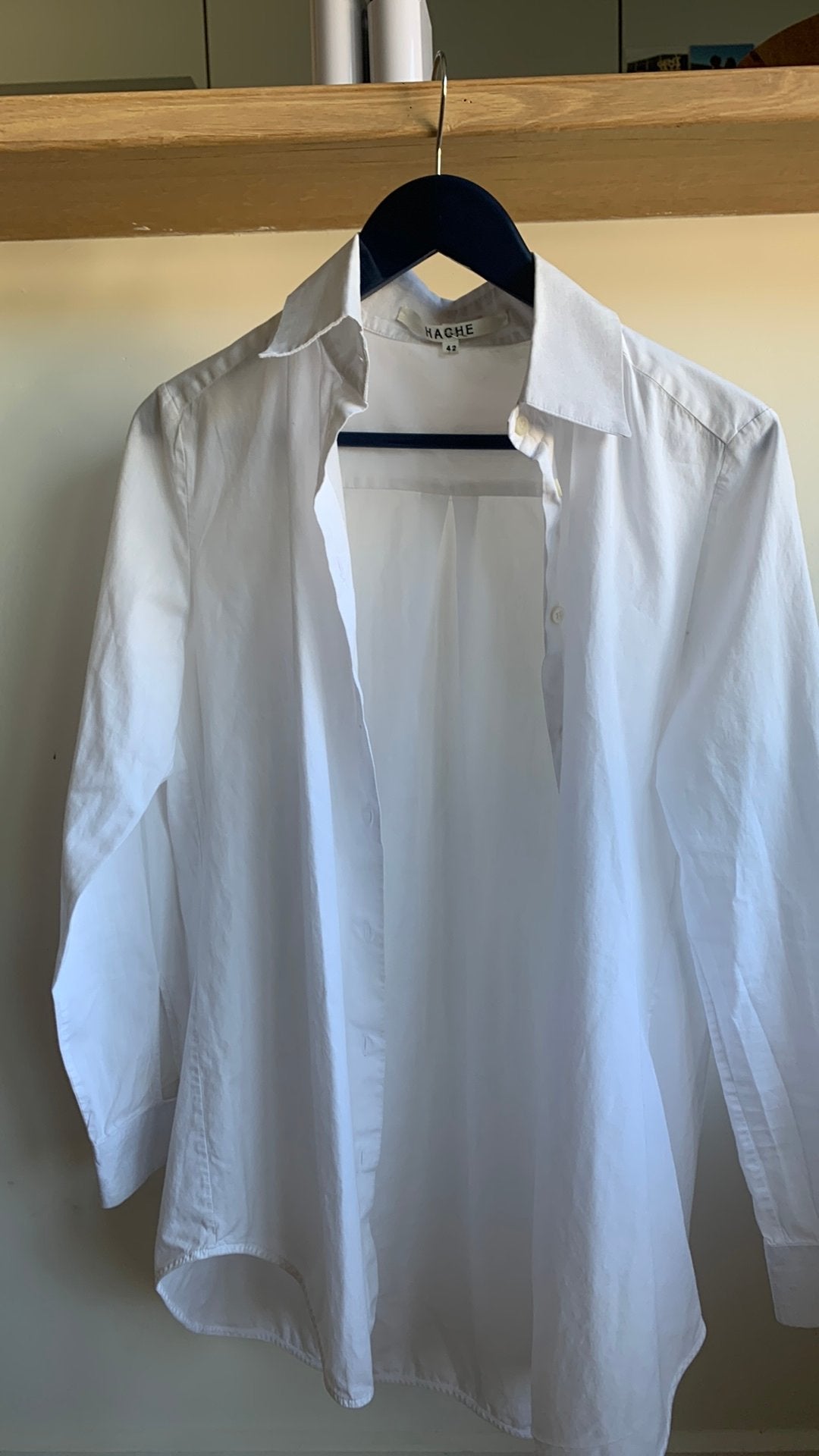 Witte bloes, Ophalen of Verzenden, Gedragen, Maat 42/44 (L), Wit