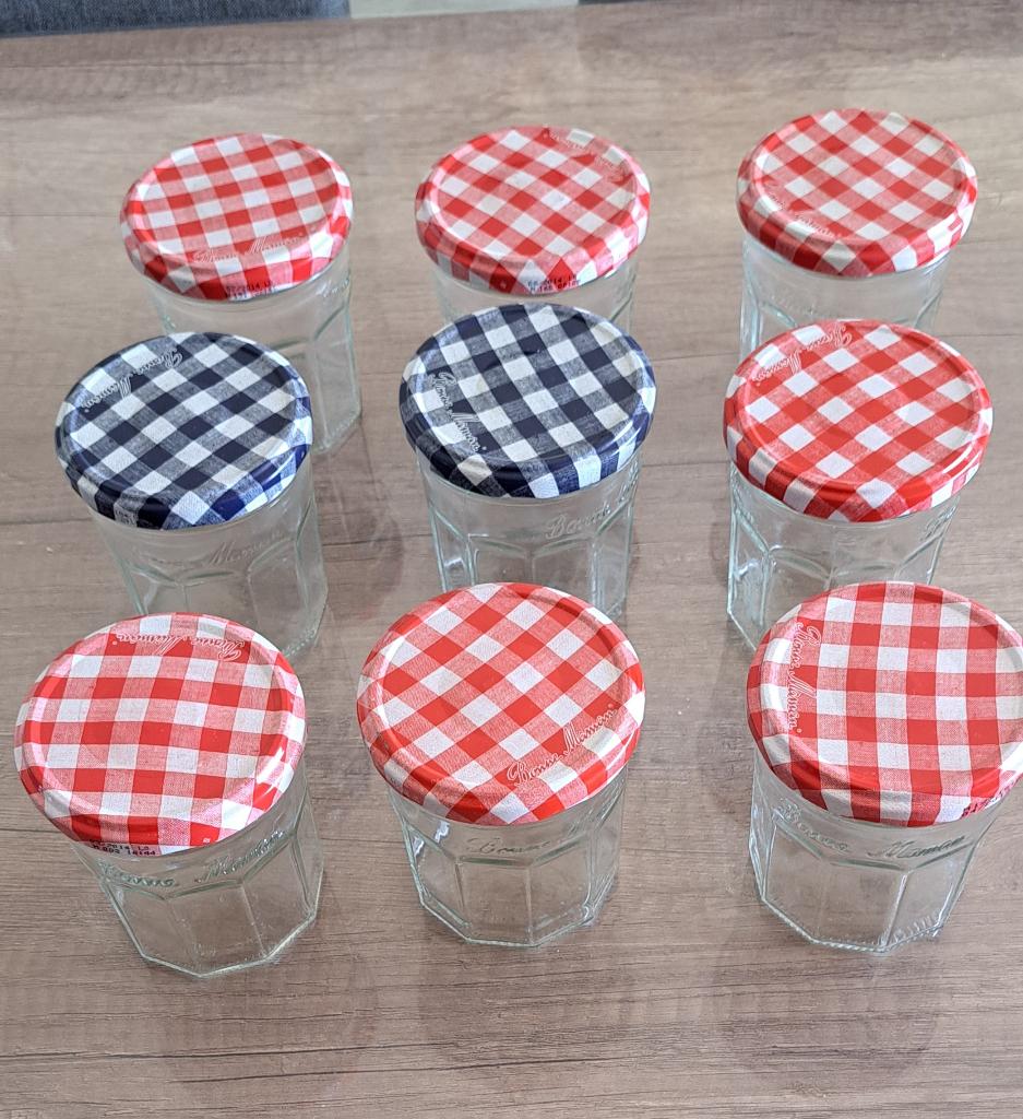 confituur potten 9 stuks, Ophalen, Zo goed als nieuw, Glas, Pot, Bus of Blik