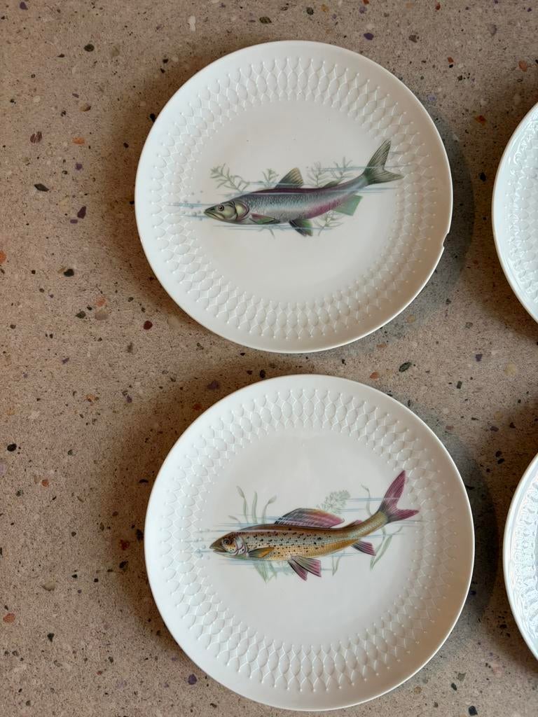 Vintage porseleinen visborden van Winterling Bavaria, Antiek en Kunst, Ophalen of Verzenden