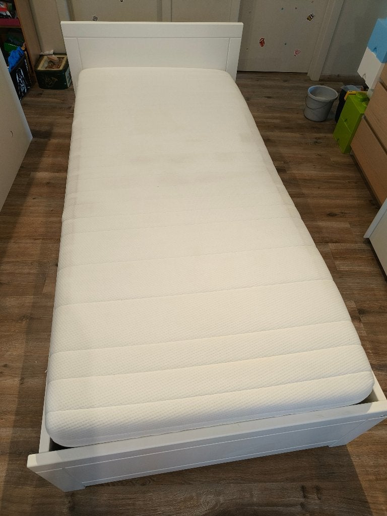 Eenpersoonsbed, Kinderen en Baby's, Kinderkamer | Bedden, Ophalen, Gebruikt, Lattenbodem