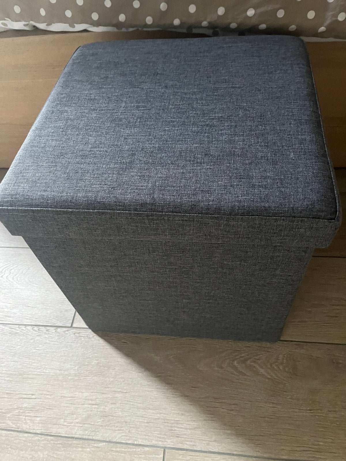 stoffe poef, Huis en Inrichting, Zetels | Voetbanken en poefs, Ophalen, Minder dan 50 cm, Gebruikt, Vierkant