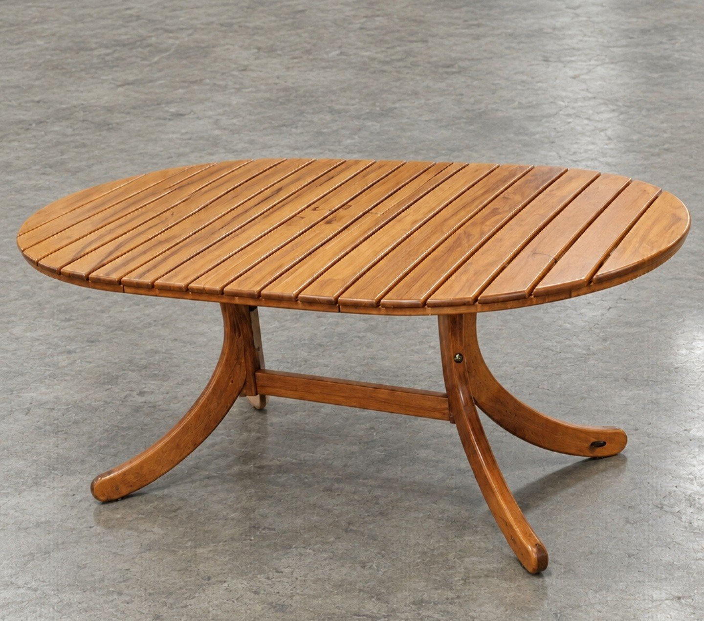 Prachtige grote ovale uitschuifbare tafel in massief teakhou, Ophalen, Ovaal, Hout
