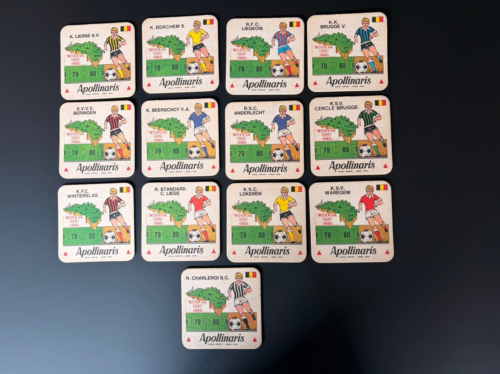 Bierkaartjes Apollinaris - voetbal 1979 - 1980, Hobby en Vrije tijd, Verzamelkaartspellen | Magic the Gathering, Ophalen