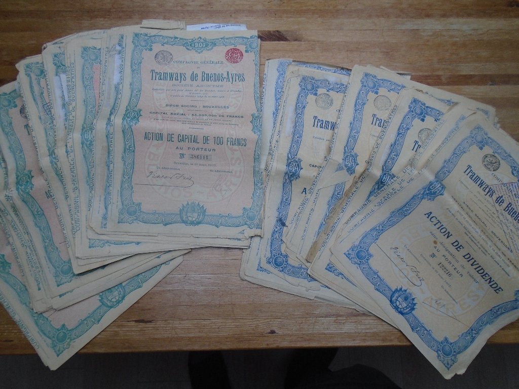 tramways de Buenos-Ayres en partance, Enlèvement ou Envoi, Avant 1920, Action