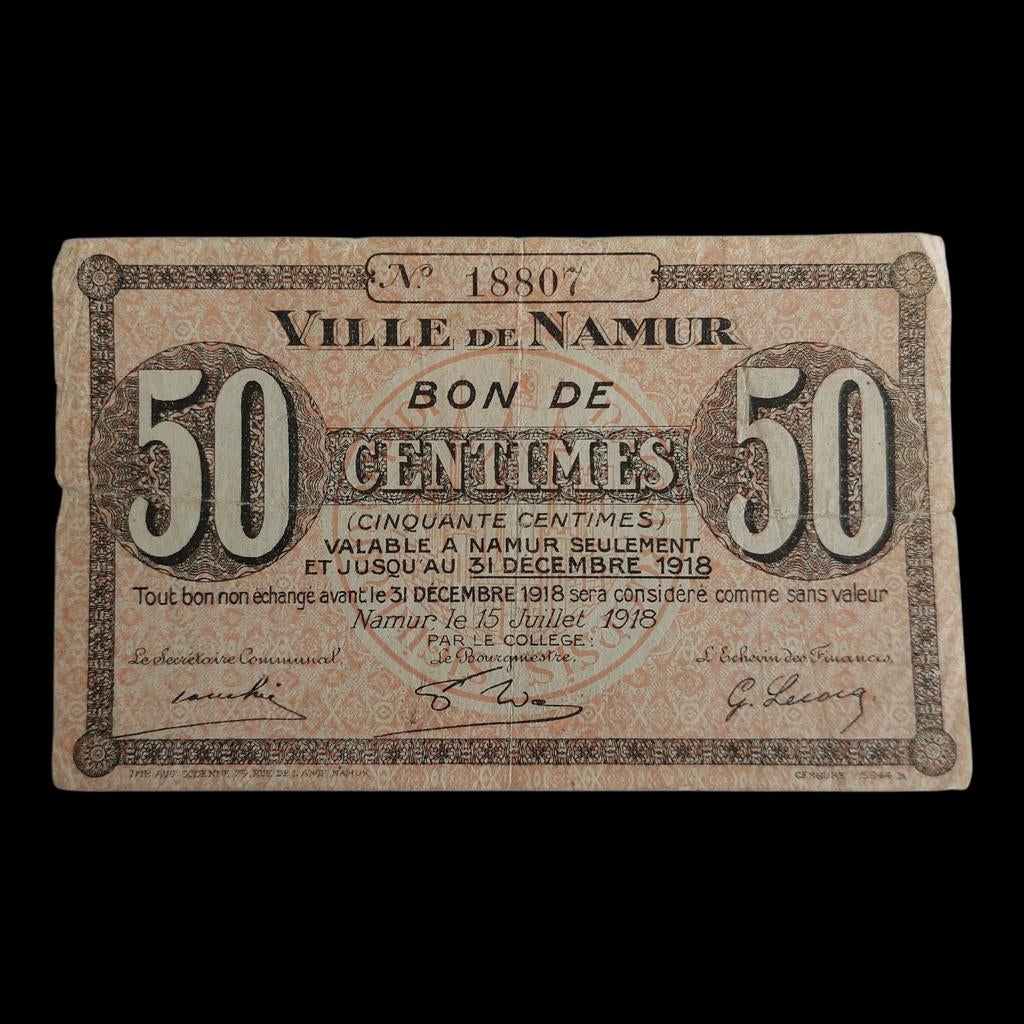 Billet de banque / Belgique, Namur / 50 Centimes /WW1/ 1918, Timbres & Monnaies, Enlèvement ou Envoi, Billets en vrac