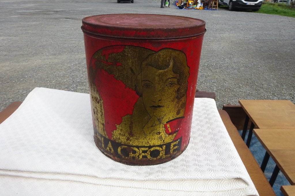 Ancienne boite métallique les cafés " La Créole " vintage, Enlèvement, Utilisé, Café, Autres marques