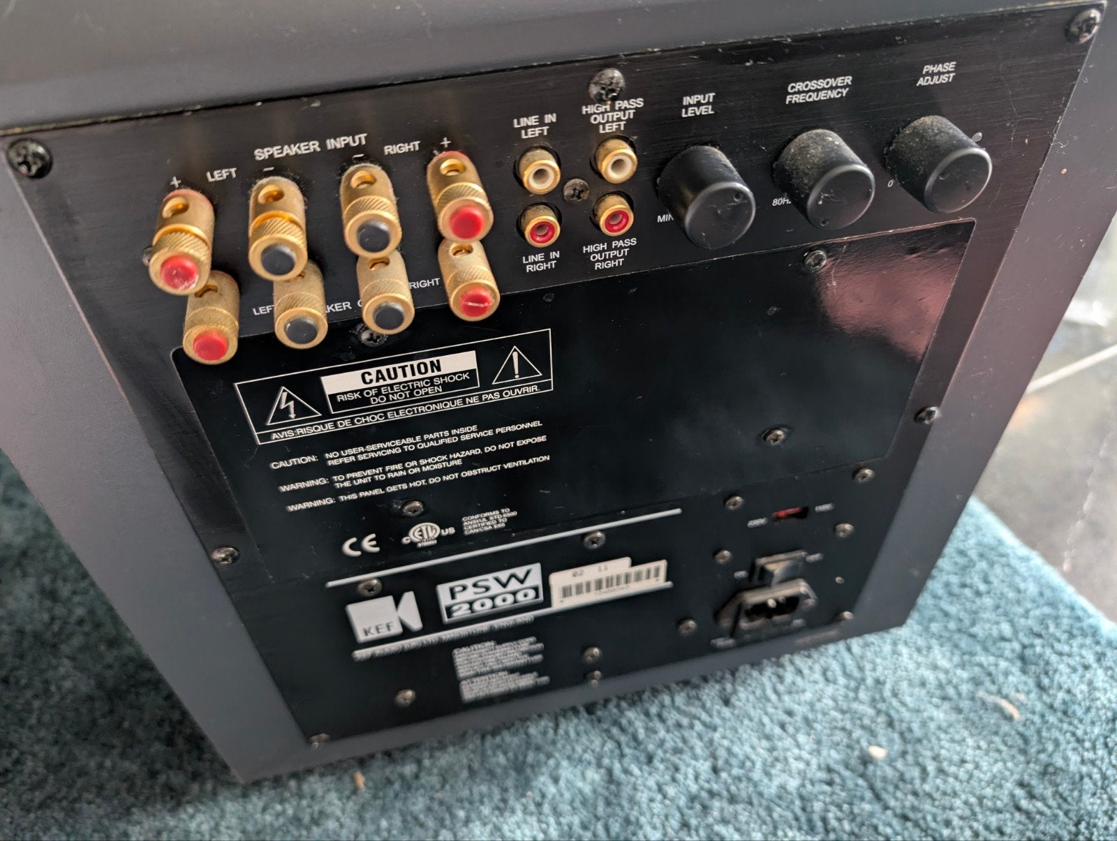 KEF PSW2000 subwoofer, Musique & Instruments, Tables de mixage, Enlèvement