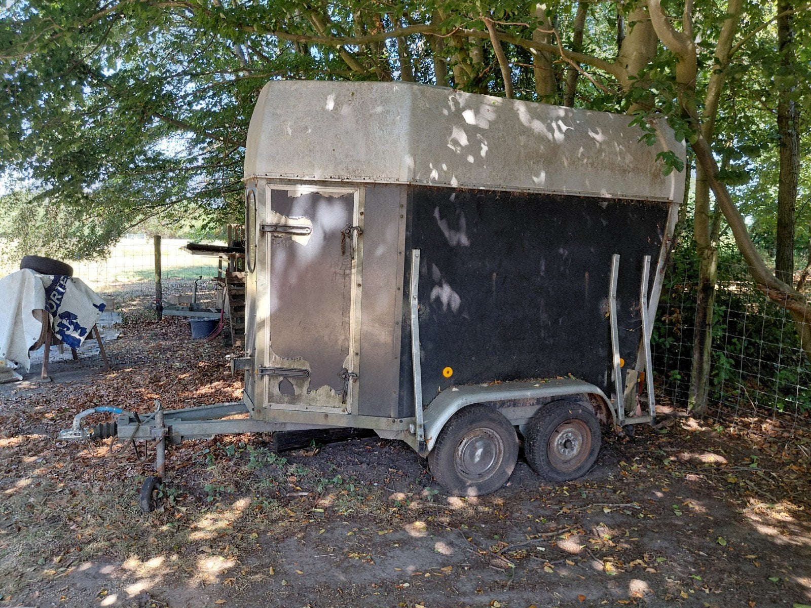 paarden pony veetrailer van henra met alle papieren, Enlèvement, Utilisé, Bois, Remorque 1½ cheval