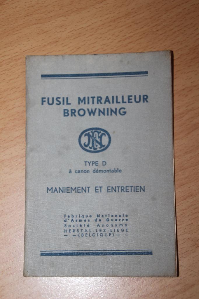ABL Manuel "Fusil Mitrailleur Browning Type D", Collections, Envoi, Armée de terre, Livre ou Revue