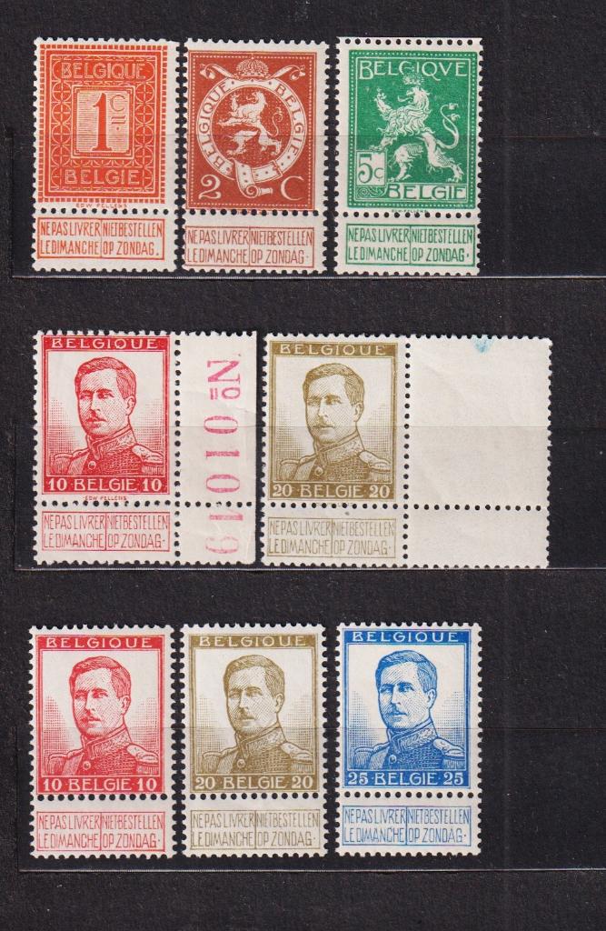 Belgique 1912 Entre COB 108 et 125 **, Envoi, Non oblitéré, Neuf