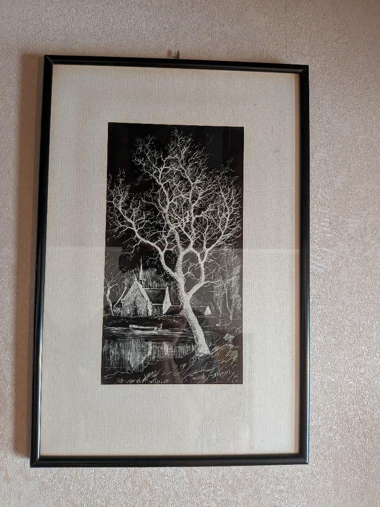 2 kunstwerken ( Ets )  - Juul Keppens, Antiek en Kunst, Kunst | Schilderijen | Klassiek, Ophalen