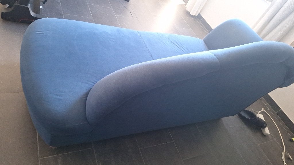 Blauwe stoffen zetel, Ophalen, Gebruikt, Minder dan 75 cm, 150 tot 200 cm