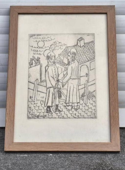 Gravure signe Marcel stobbaert, Enlèvement ou Envoi, Gravure