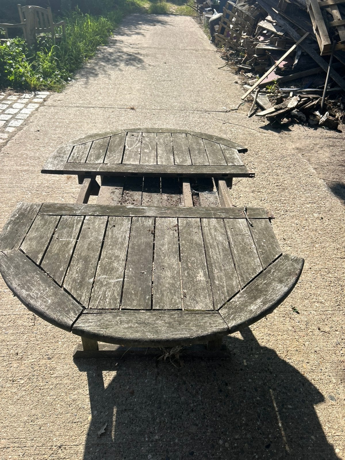 Table de jardin extensible en bois dur en teck, Jardin & Terrasse, Enlèvement, Comme neuf