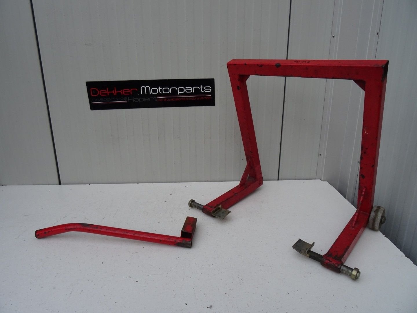 Rode Achterbok / Paddock stand + Lepeltjes # Zeer Stevig!, Motoren, Ophalen, Gebruikt, -, -