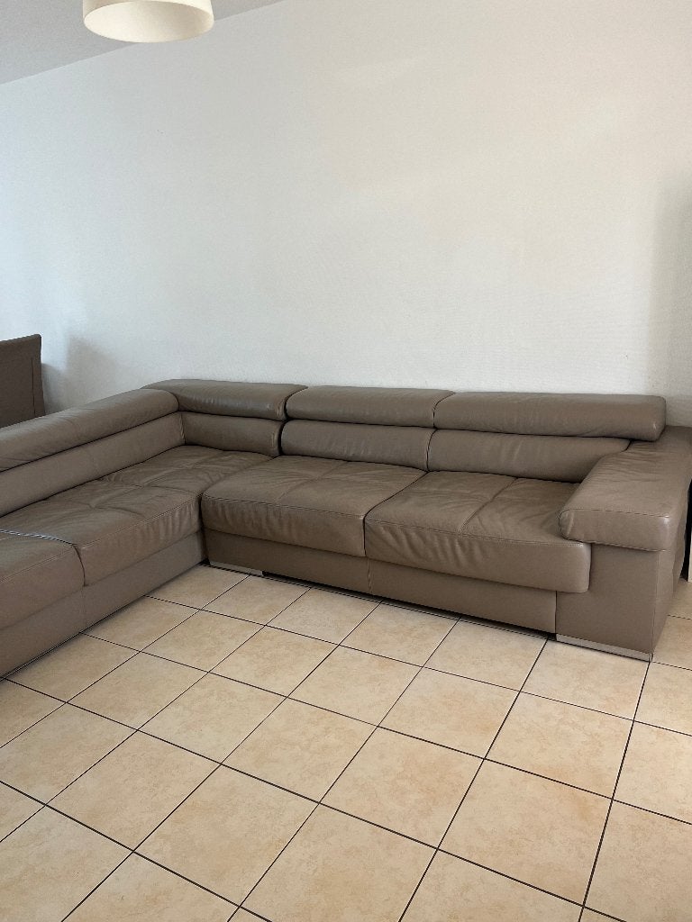 Lederen zetel, Ophalen, 250 tot 300 cm, Gebruikt, Leer