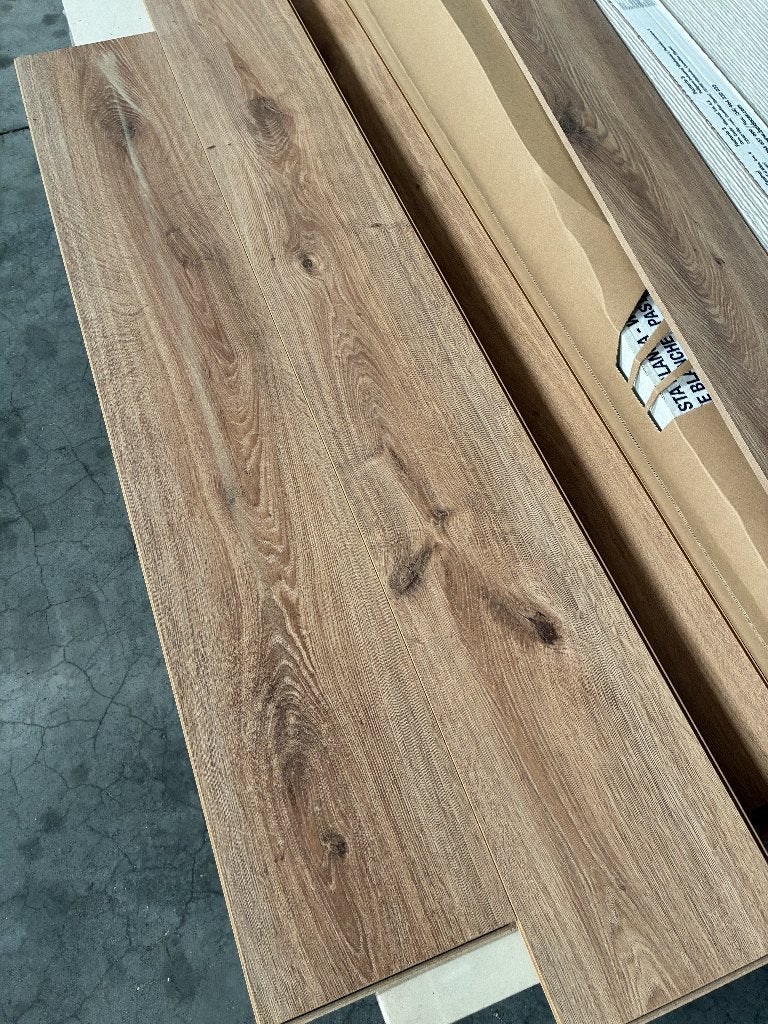 Waterbestendig laminaat licht eiken + ondervloer (7,4 m²), Aggloméré, Enlèvement, 5 à 10 m², Autres matériaux