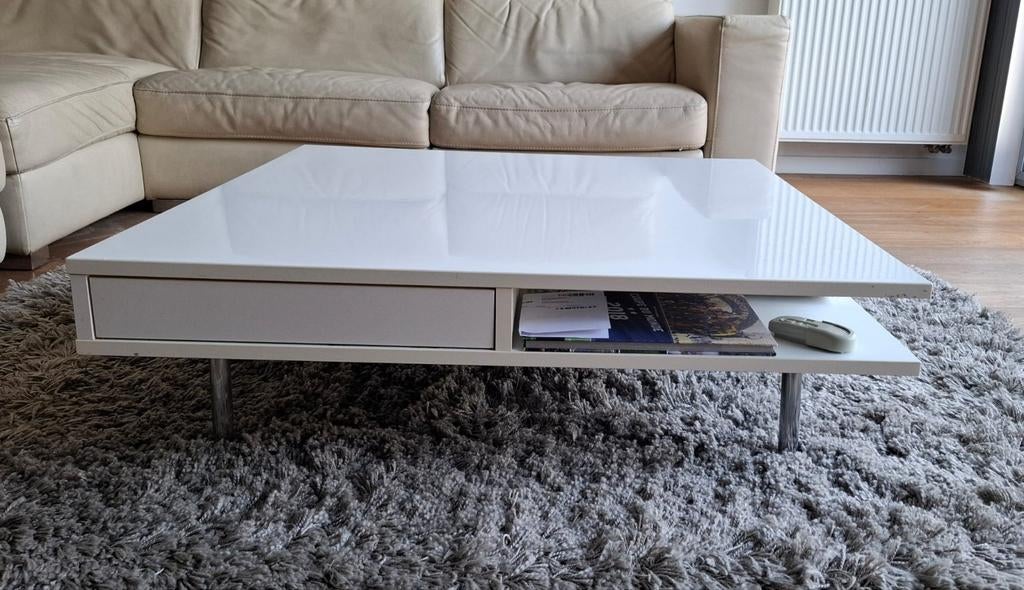 Bijzettafel voor de woonkamer, wit, Ophalen, Gebruikt, Vierkant