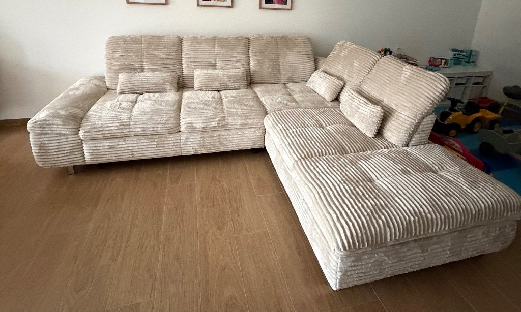 Canapé panoramique convertible + coffre, Ophalen, 250 tot 300 cm, Hoekbank, Nieuw