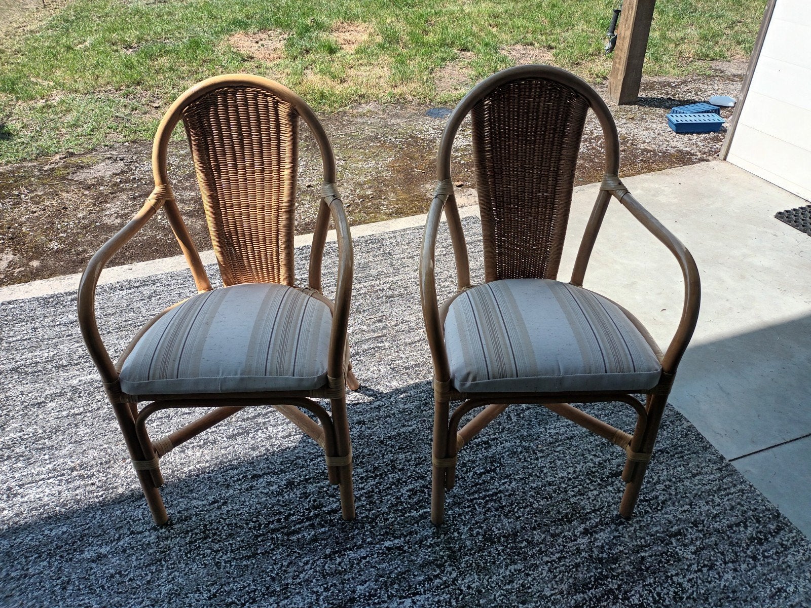 twee rotan stoelen, Tuin en Terras, Ophalen, Rotan