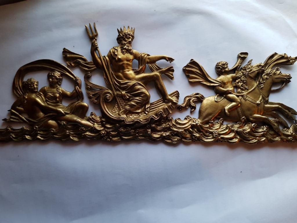 Décoration de cheminée Empire en laiton plaqué au feu., Enlèvement ou Envoi
