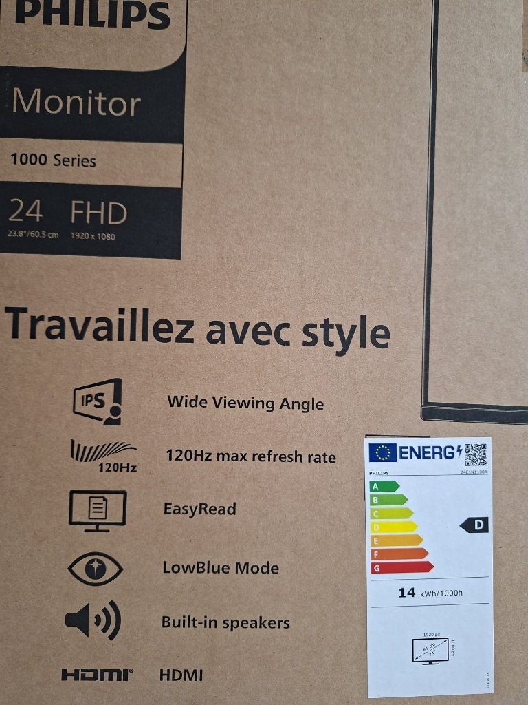 Beeldscherm/monitor 24 inch Philips - Philips 24E1N1100A, Gaming, Philips, IPS, 101 t/m 150 Hz