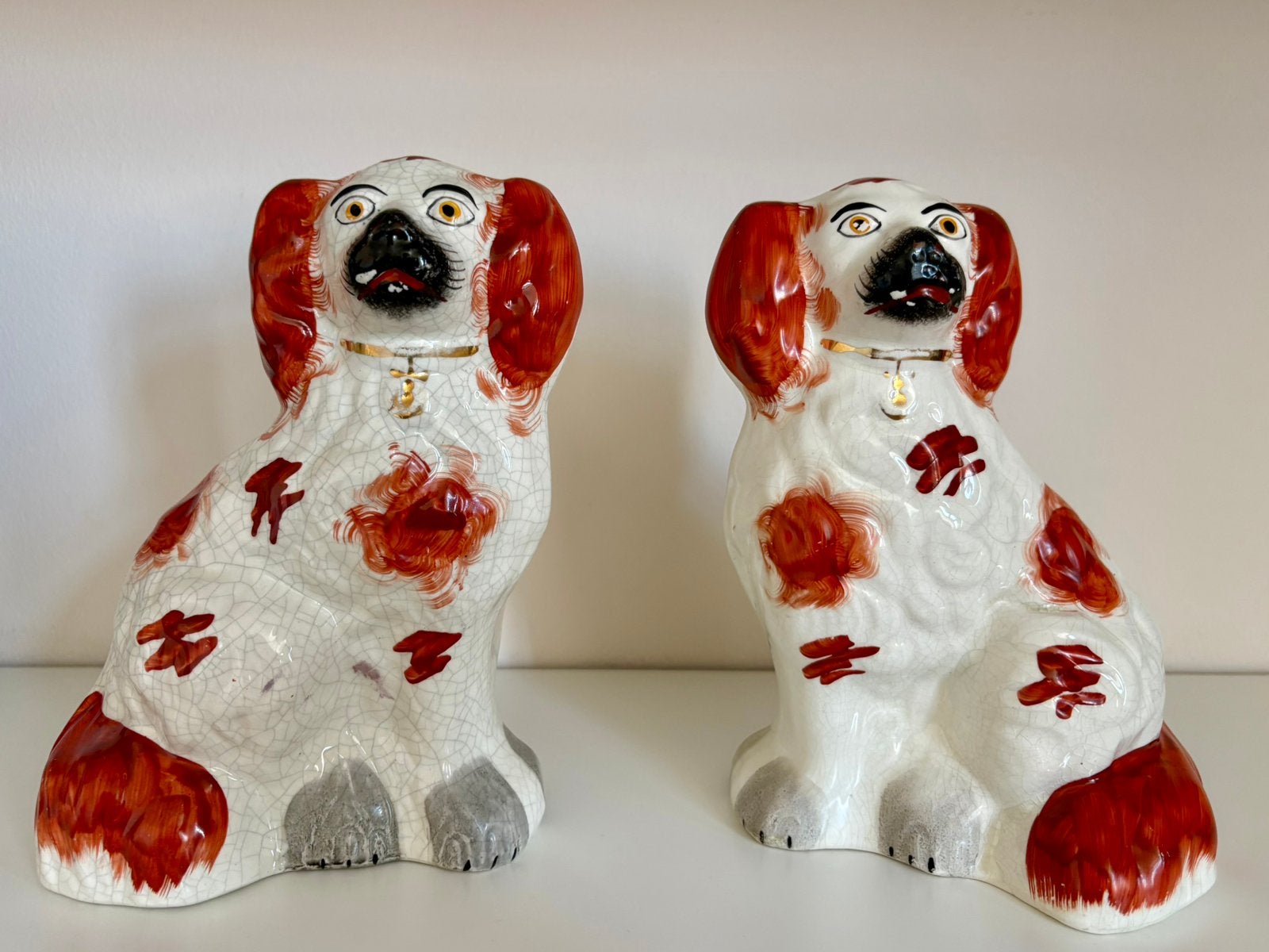 Set antieke Staffordshire honden/Hoerenhondjes, Antiek en Kunst, Ophalen of Verzenden