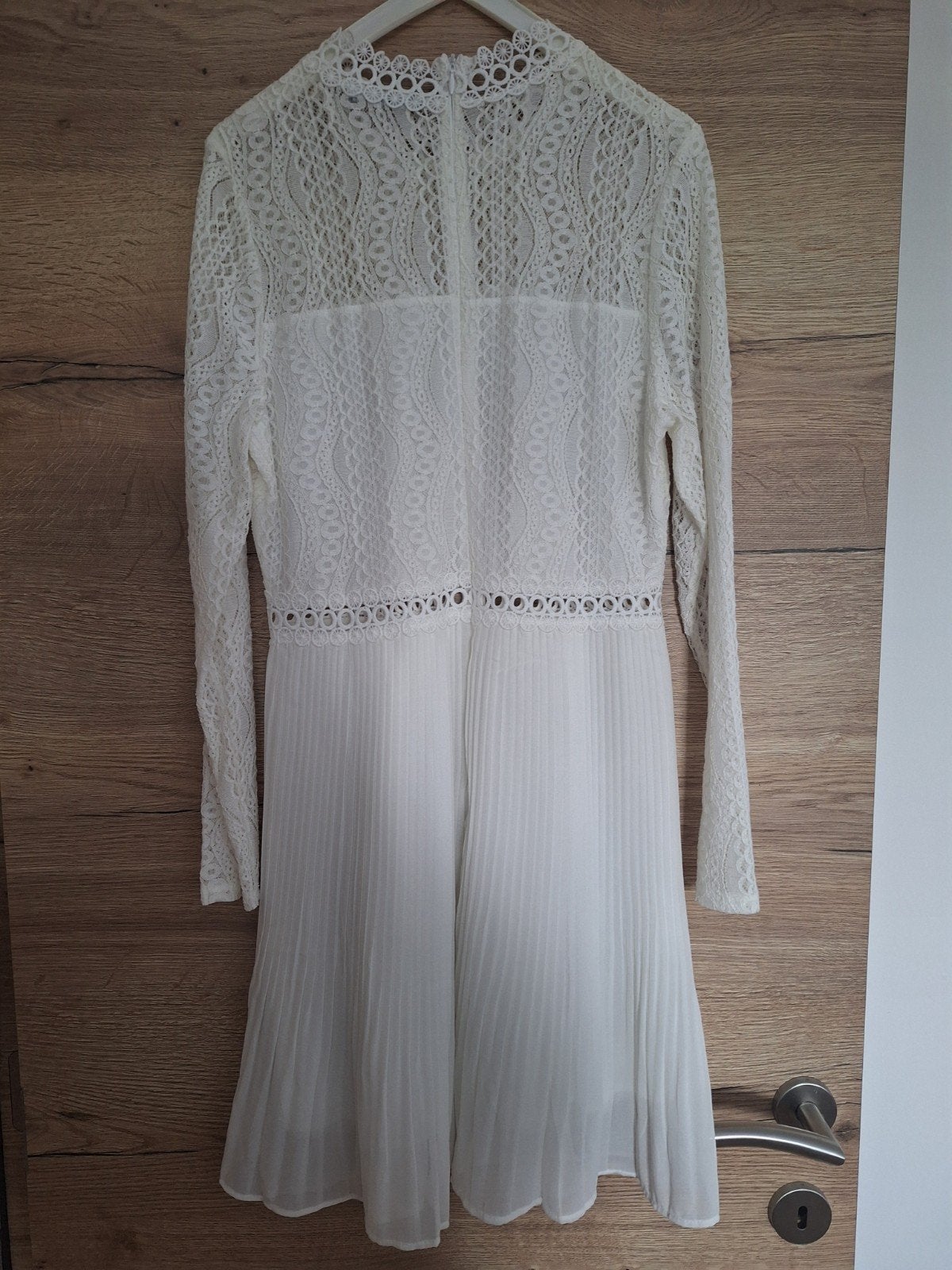 Witte kanten zomerjurk met lange mouwen L, Kleding | Dames, Jurken, Ophalen of Verzenden