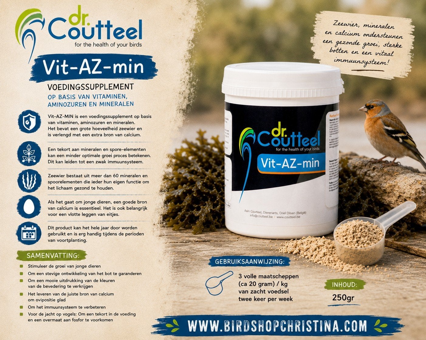 Vit-Az-Min 250gr, (vitamines, acides aminés et minéraux) - D, Animaux & Accessoires, Enlèvement
