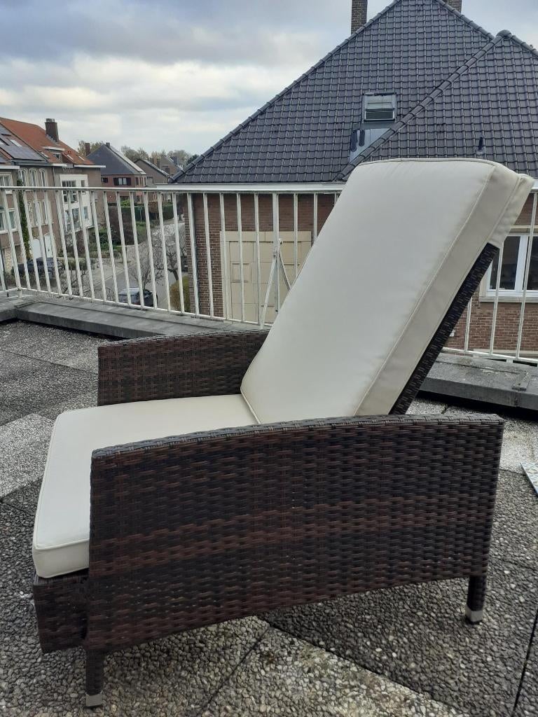 Fauteuil terrasse et jardin polyrotin marron, Enlèvement, Comme neuf